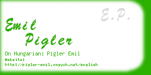 emil pigler business card